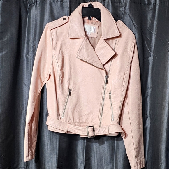 Xhilaration Leather Moto Belted Motorcycle Jacket Fully Lined Womens Sz. Medium - Picture 1 of 7